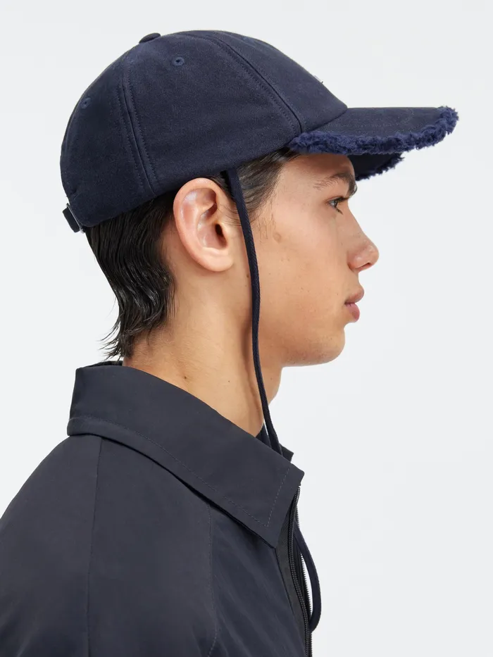 JACQUEMUS Hats Frayed Baseball Cap Dark Navy 8211 Men