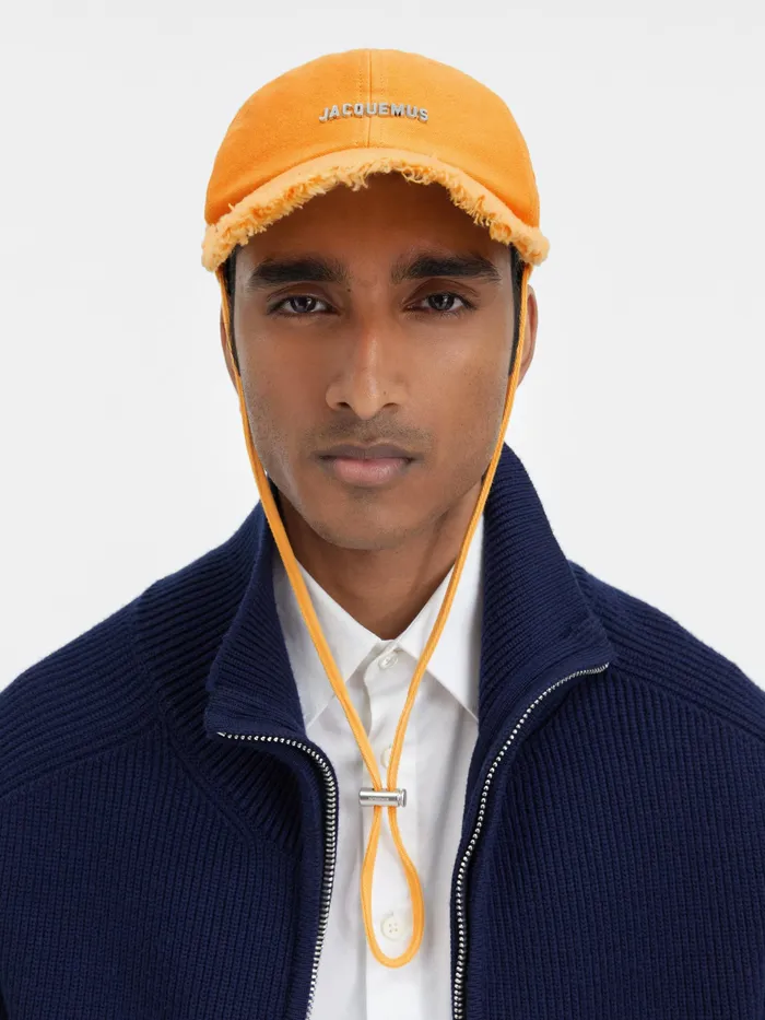JACQUEMUS Hats Frayed Baseball Cap Dark Orange 8211 Men
