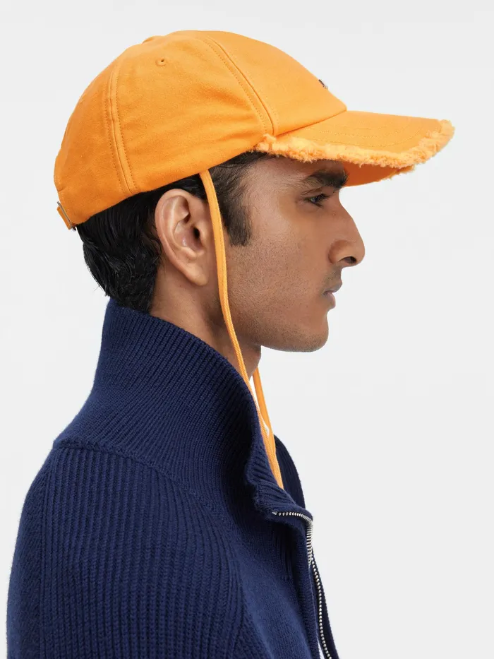 JACQUEMUS Hats Frayed Baseball Cap Dark Orange 8211 Men