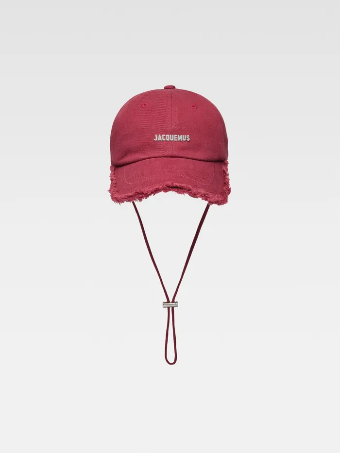 JACQUEMUS Hats Frayed Baseball Cap Dark Red 8211 Men