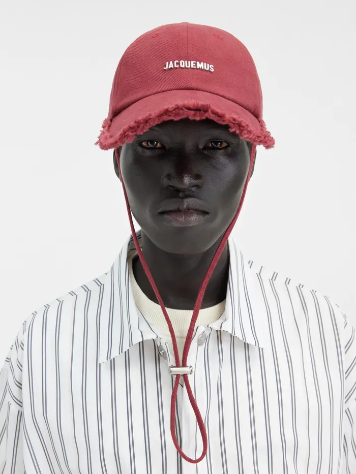 JACQUEMUS Hats Frayed Baseball Cap Dark Red 8211 Women