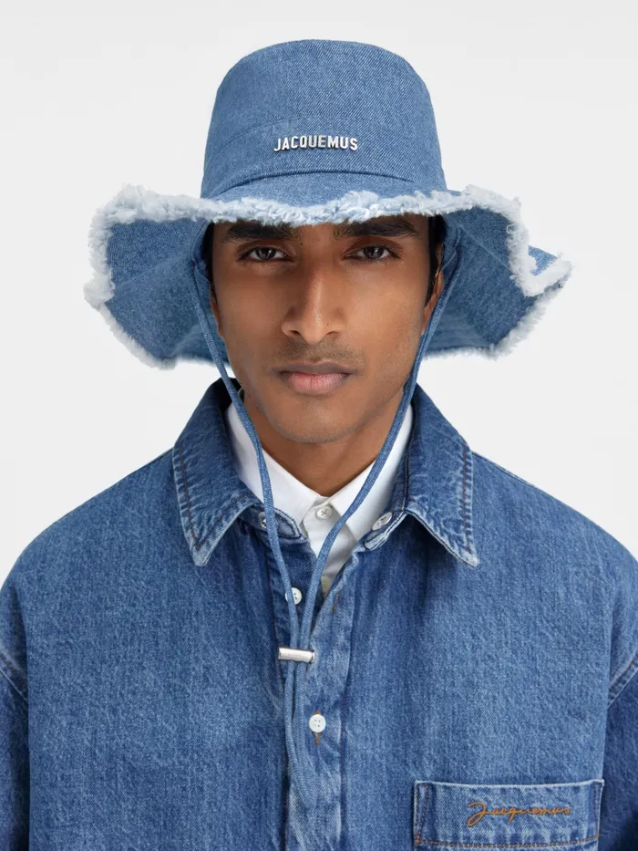 JACQUEMUS Hats Frayed Expedition Hat Blue 8211 Men
