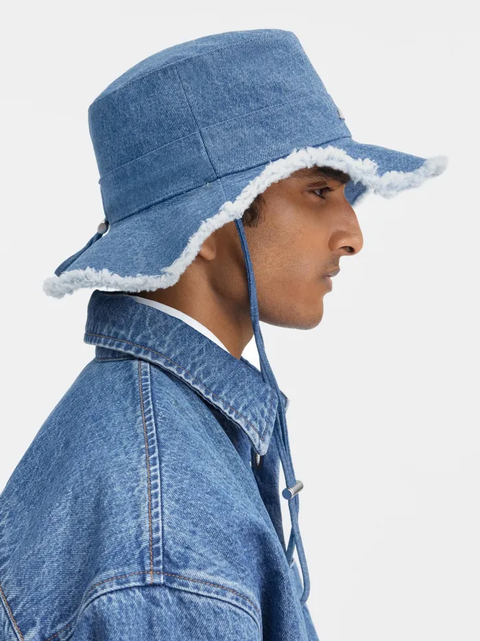 JACQUEMUS Hats Frayed Expedition Hat Blue 8211 Men