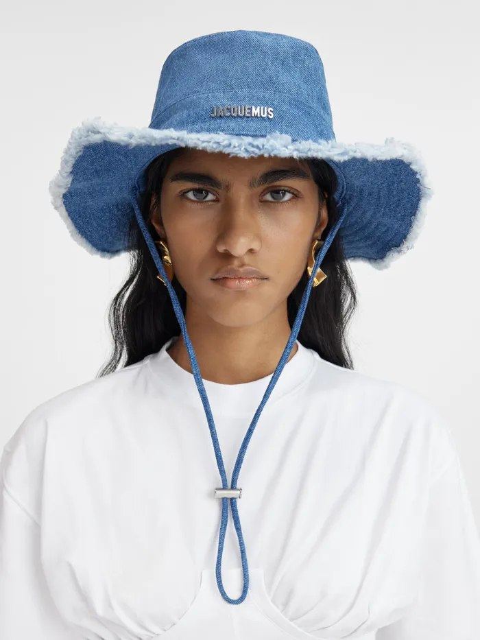 JACQUEMUS Hats Frayed Expedition Hat Blue 8211 Men
