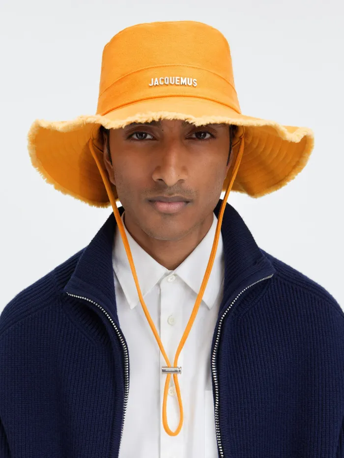 JACQUEMUS Hats Frayed Expedition Hat Dark Orange 8211 Men