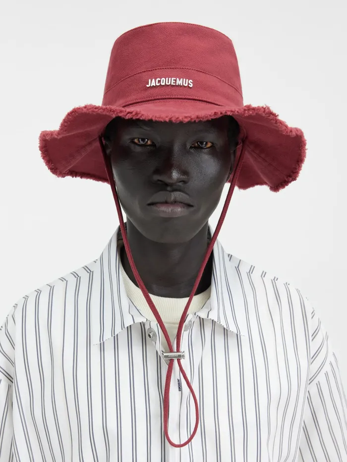 JACQUEMUS Hats Frayed Expedition Hat Dark Red 8211 Men