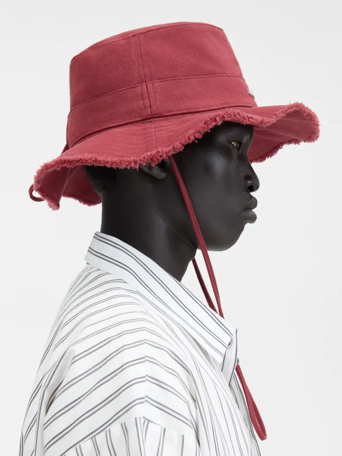 JACQUEMUS Hats Frayed Expedition Hat Dark Red 8211 Men