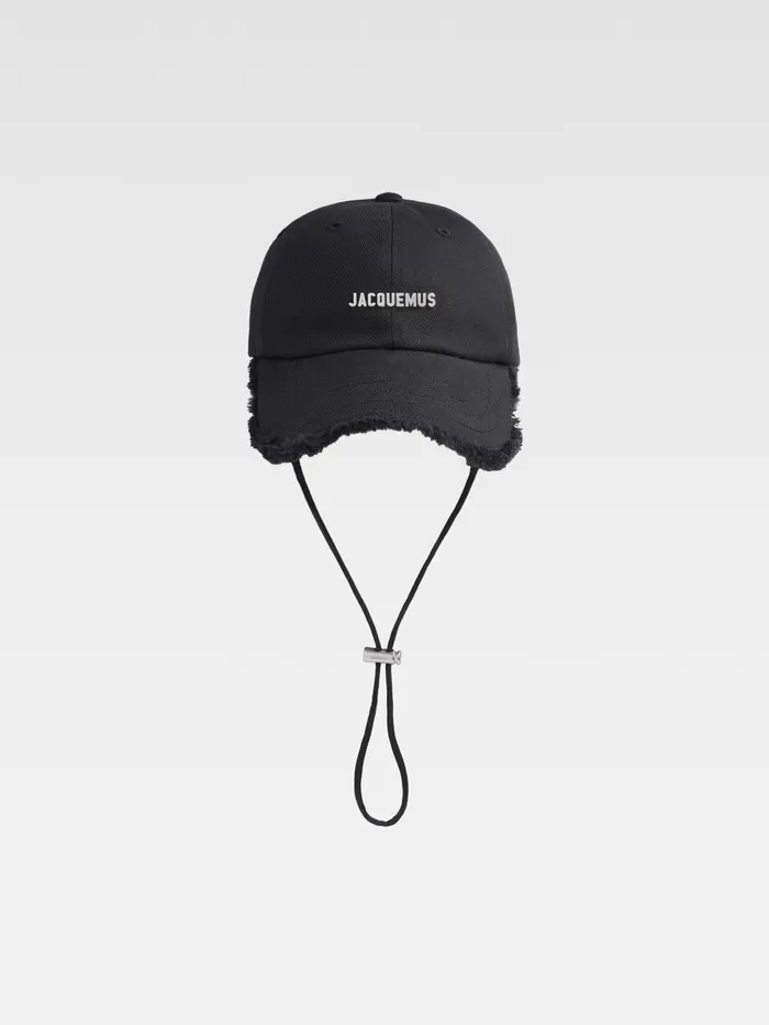 JACQUEMUS Hats Fringe Baseball Cap Black 8211 Men