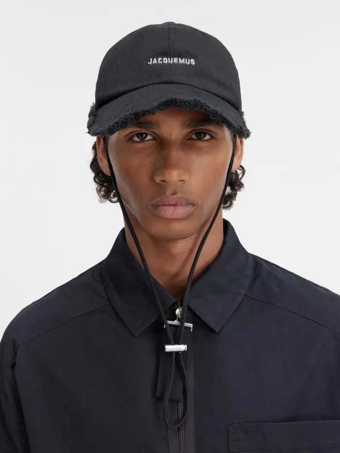 JACQUEMUS Hats Fringe Baseball Cap Black 8211 Men