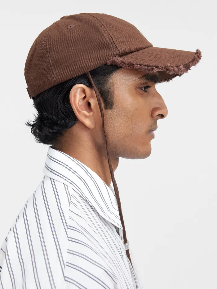 JACQUEMUS Hats Fringe Baseball Cap Brown 8211 Women