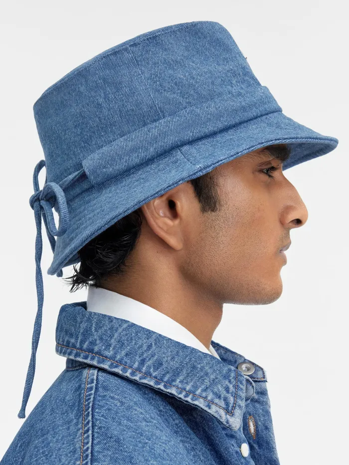 JACQUEMUS Hats Knotted Bucket Hat Blue 8211 Women