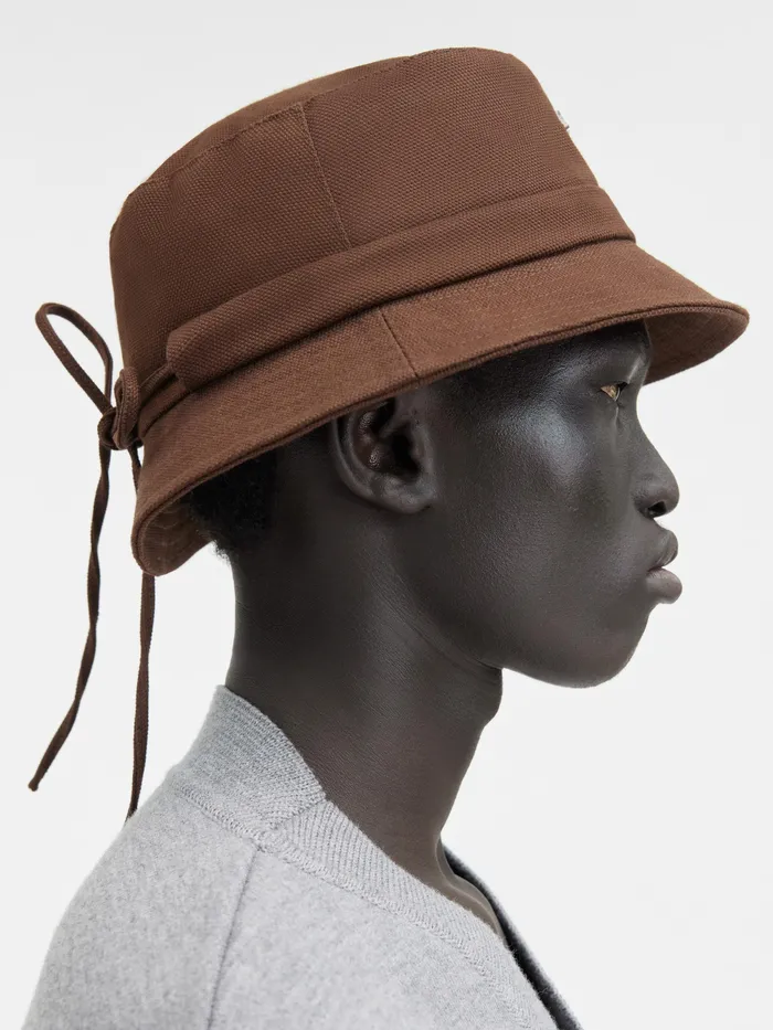 JACQUEMUS Hats Knotted Bucket Hat Brown 8211 Men