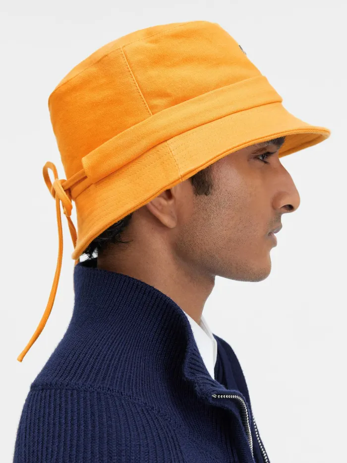JACQUEMUS Hats Knotted Bucket Hat Dark Orange 8211 Men