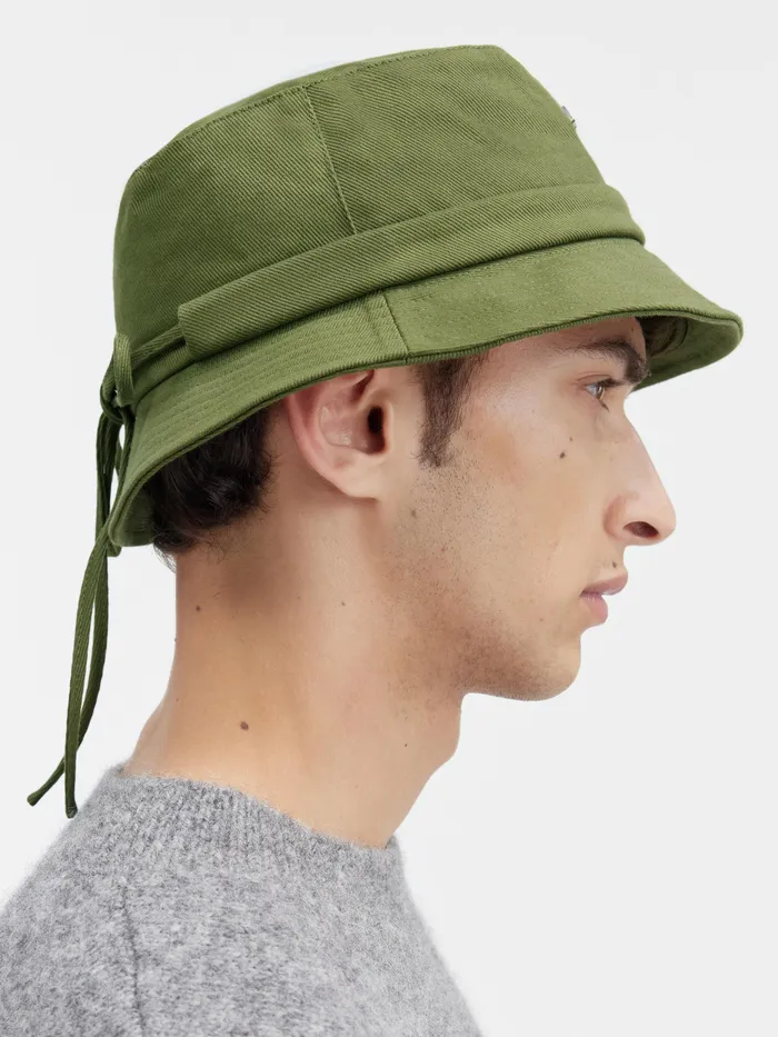 JACQUEMUS Hats Knotted Bucket Hat Khaki 8211 Men