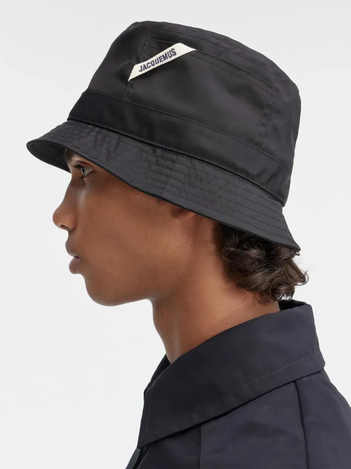 JACQUEMUS Hats Nylon Bucket Hat Black 8211 Men