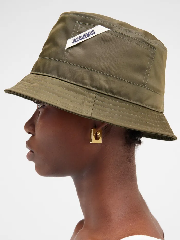 JACQUEMUS Hats Nylon Bucket Hat Khaki 8211 Men