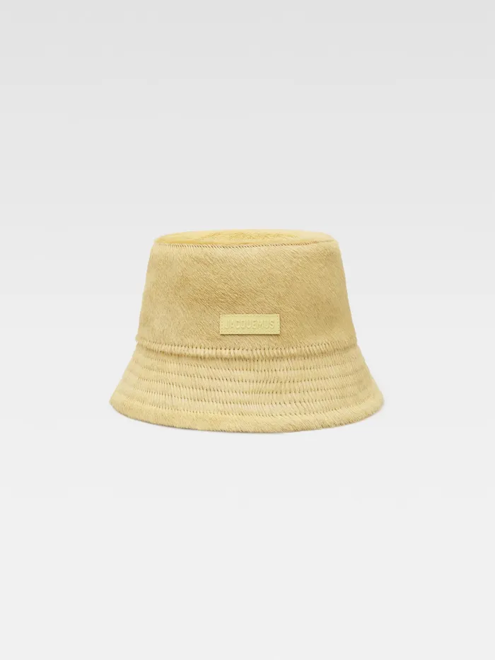 JACQUEMUS Hats PonyHair Bucket Hat Pale Yellow 8211 Women