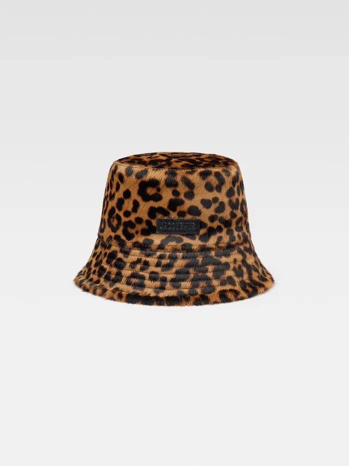 JACQUEMUS Hats PonyHair Bucket Hat Print Leopard Brown 8211 Men