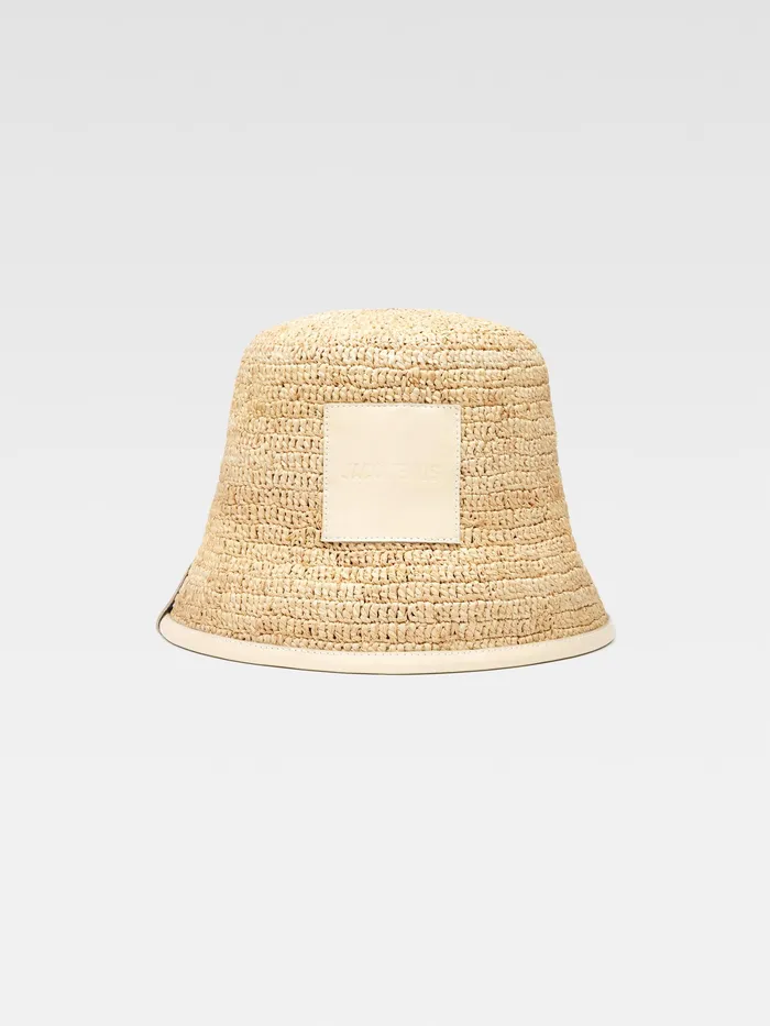 JACQUEMUS Hats Raffia Bucket Hat Ivory 8211 Men