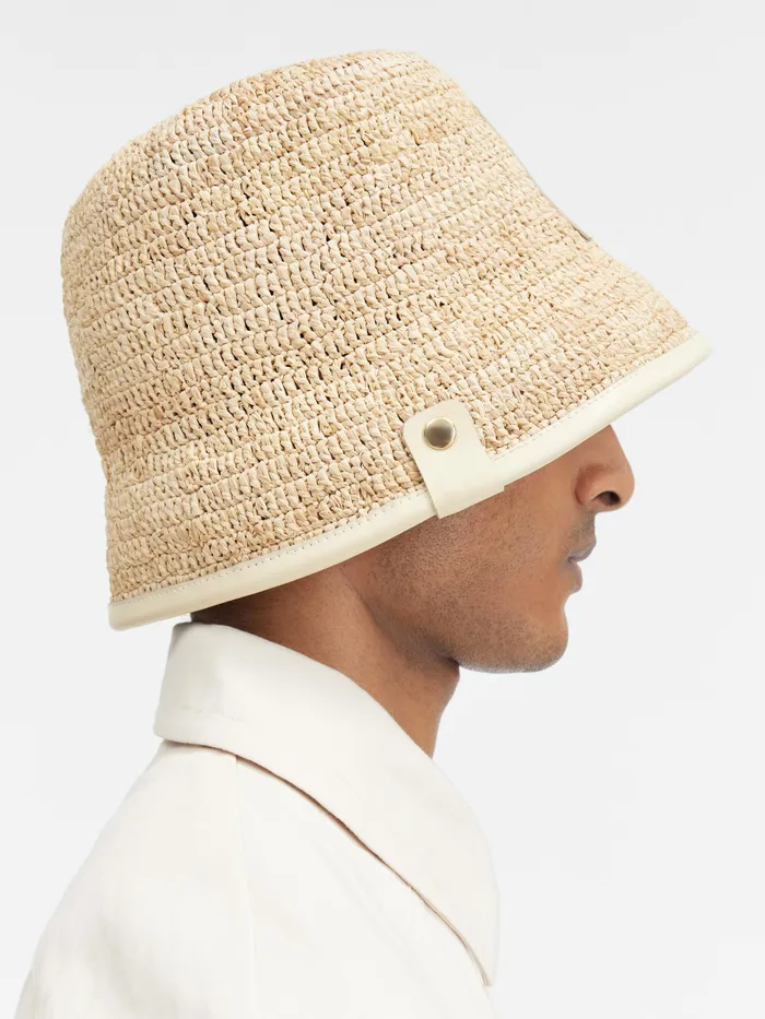 JACQUEMUS Hats Raffia Bucket Hat Ivory 8211 Women