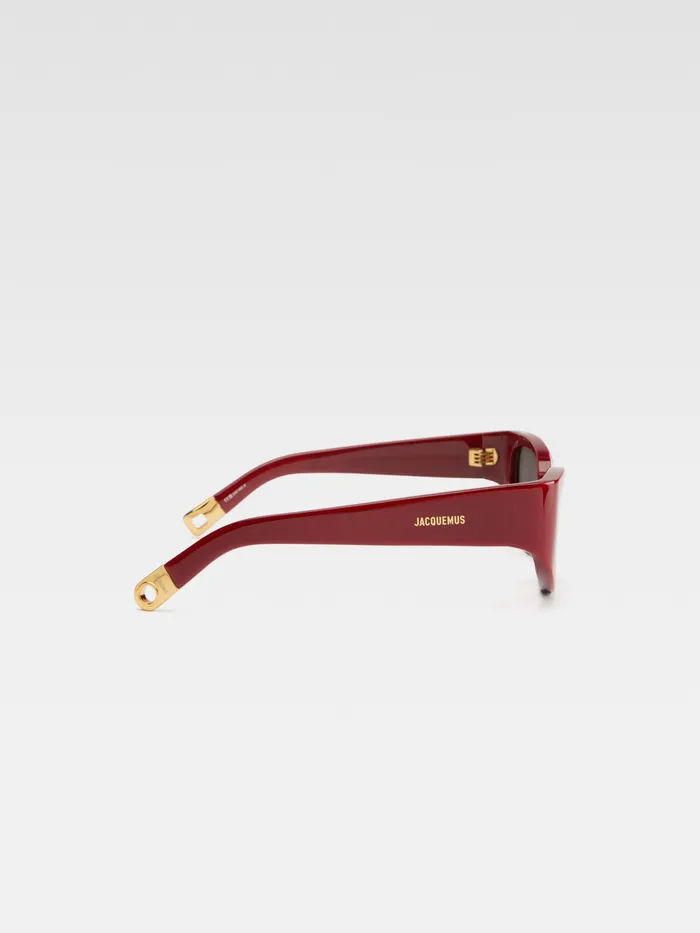 JACQUEMUS Jewellery and Sunglasses Butterfly Sunglasses Burgundy 8211 Men