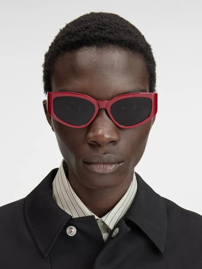 JACQUEMUS Jewellery and Sunglasses Butterfly Sunglasses Burgundy 8211 Men