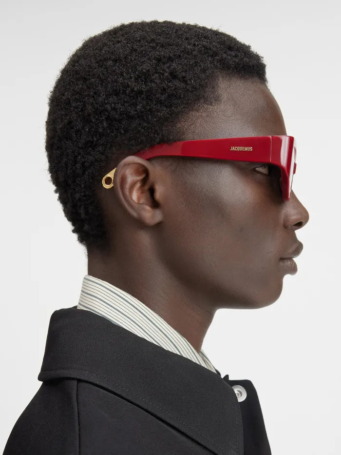JACQUEMUS Jewellery and Sunglasses Butterfly Sunglasses Burgundy 8211 Men