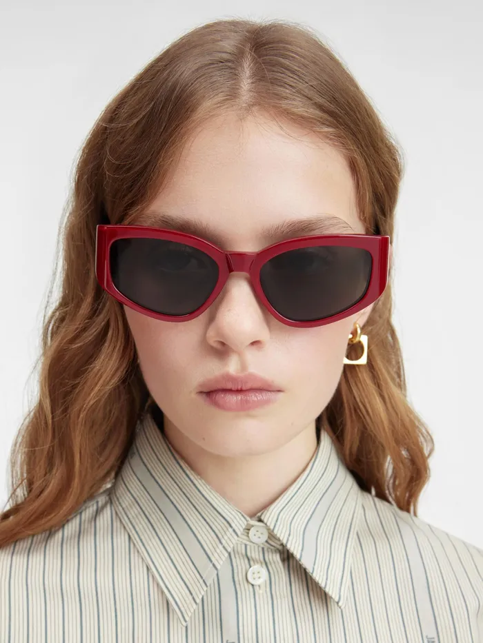 JACQUEMUS Jewellery and Sunglasses Butterfly Sunglasses Burgundy 8211 Men