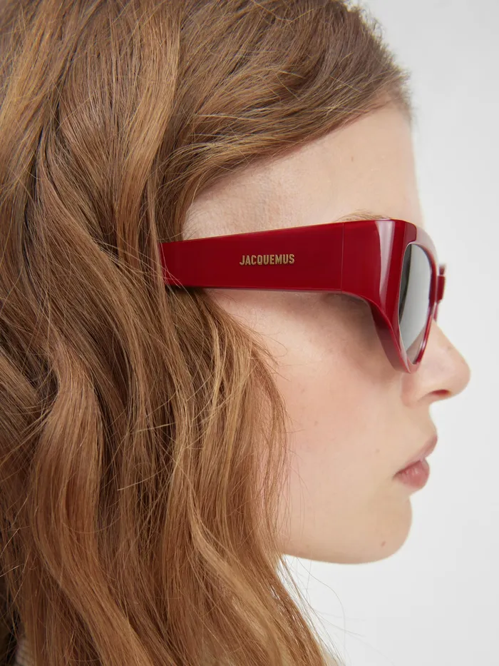 JACQUEMUS Jewellery and Sunglasses Butterfly Sunglasses Burgundy 8211 Men