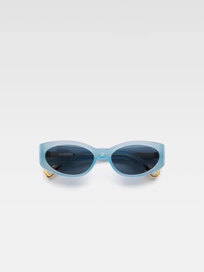 JACQUEMUS Jewellery and Sunglasses Oval Sunglasses Light Blue 8211 Men