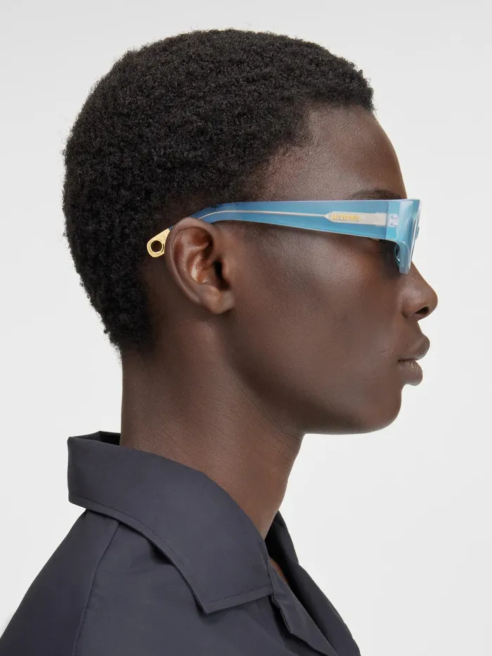 JACQUEMUS Jewellery and Sunglasses Oval Sunglasses Light Blue 8211 Men
