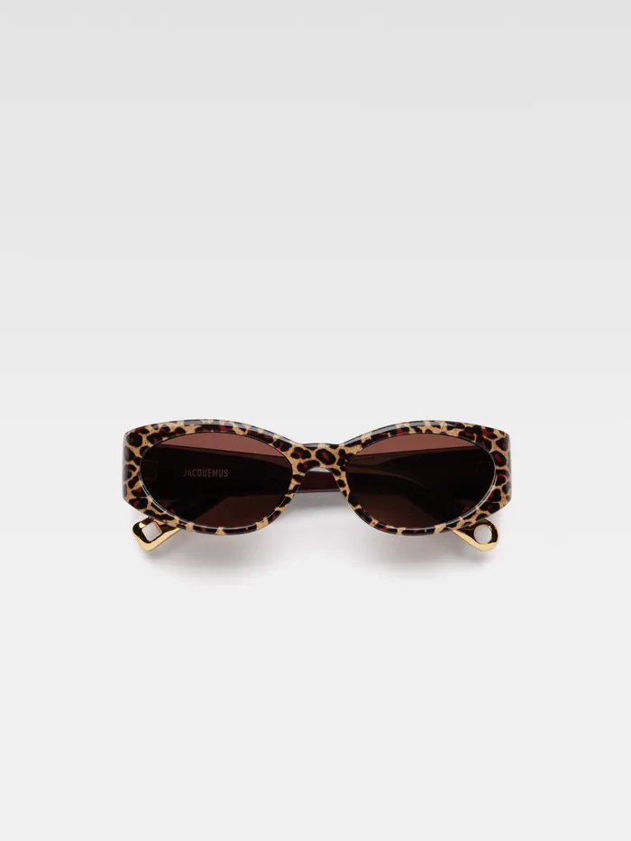 JACQUEMUS Jewellery and Sunglasses Oval Sunglasses Print Leopard Brown 8211 Men JACQUEMUS Jewellery and Sunglasses Oval Sunglasses Print Leopard Brown 8211 Men