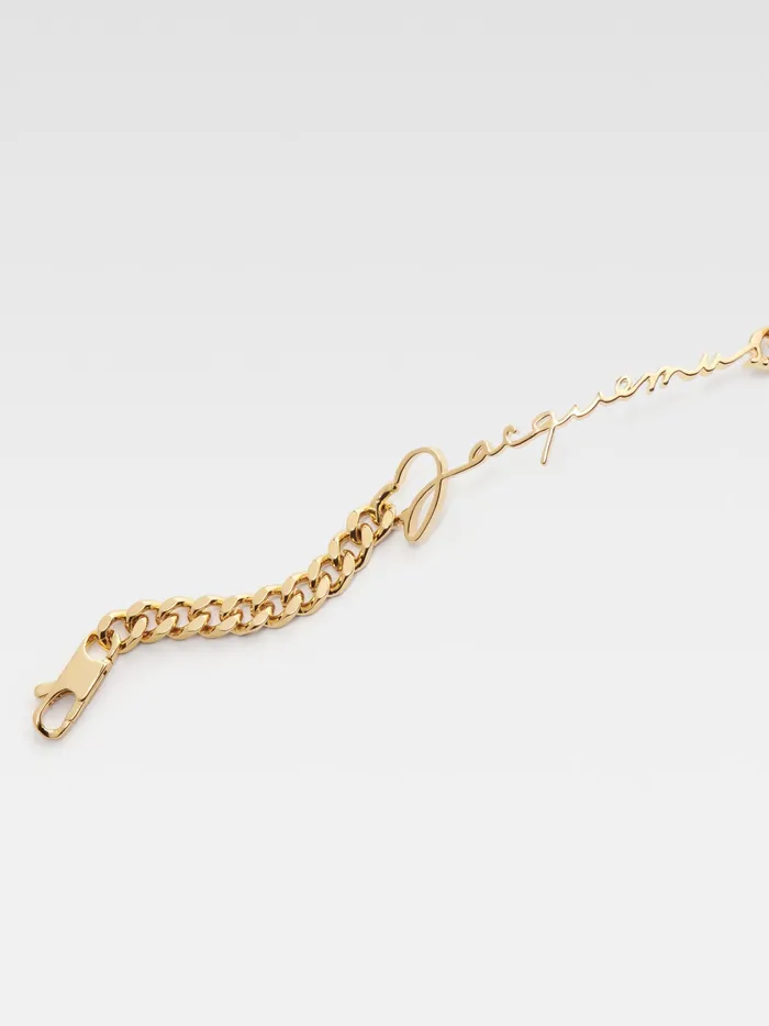 JACQUEMUS Jewellery and Sunglasses Signature Logo Chain Bracelet Gold 8211 Men