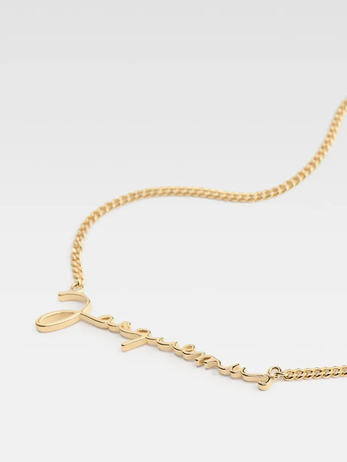 JACQUEMUS Jewellery and Sunglasses Signature Logo Chain Necklace Gold 8211 Men