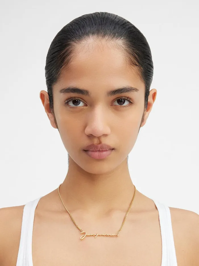 JACQUEMUS Jewellery and Sunglasses Signature Logo Chain Necklace Gold 8211 Men