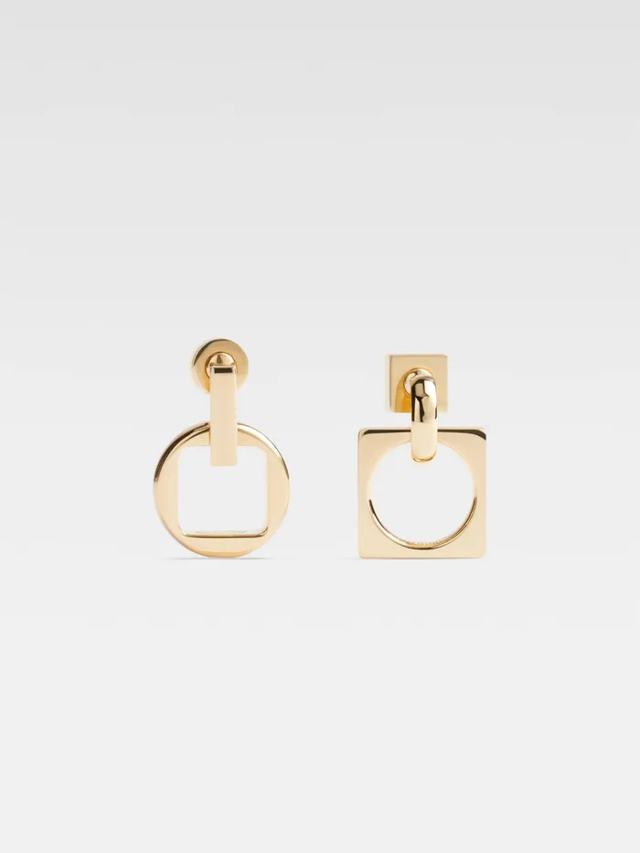 JACQUEMUS Jewellery Circle And Square Charm Earrings Light Gold 8211 Women