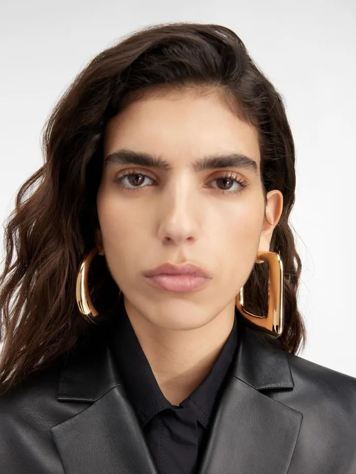JACQUEMUS Jewellery Circle And Square Hoop Light Gold 8211 Women