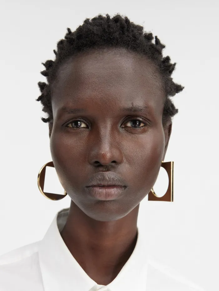 JACQUEMUS Jewellery Circle And Square Hoops Light Gold 8211 Women