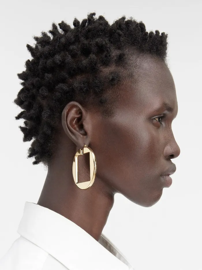JACQUEMUS Jewellery Circle And Square Hoops Light Gold 8211 Women