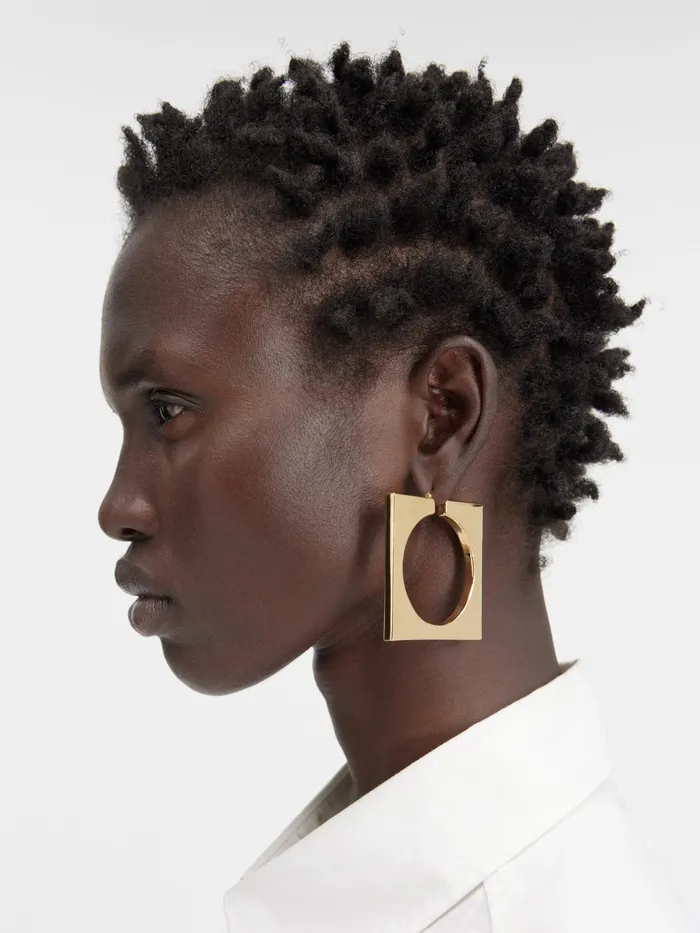 JACQUEMUS Jewellery Circle And Square Hoops Light Gold 8211 Women