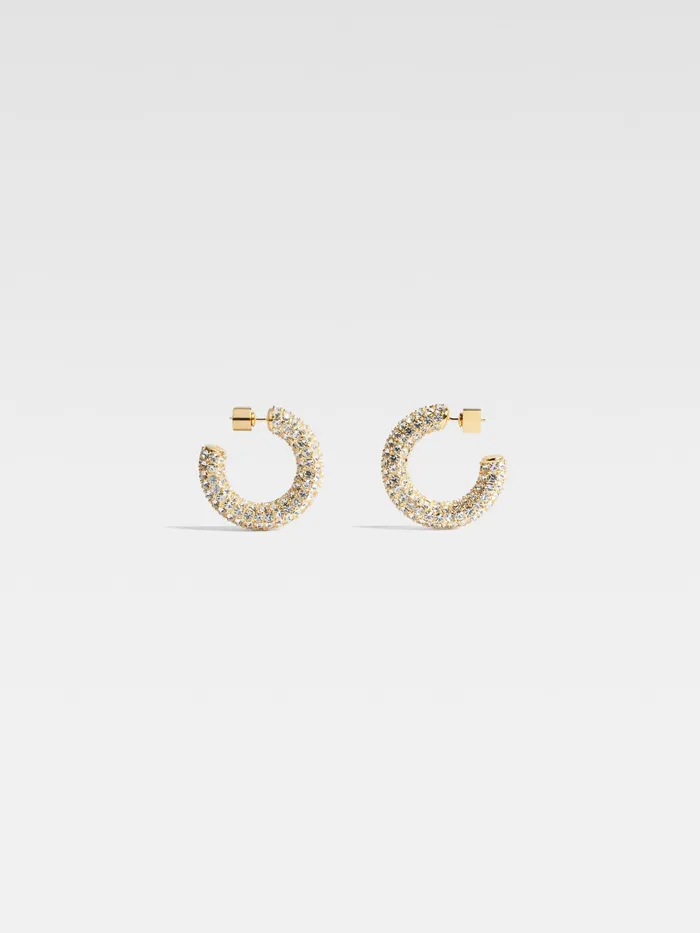 JACQUEMUS Jewellery Rhinestone Hoops Light Gold 8211 Women