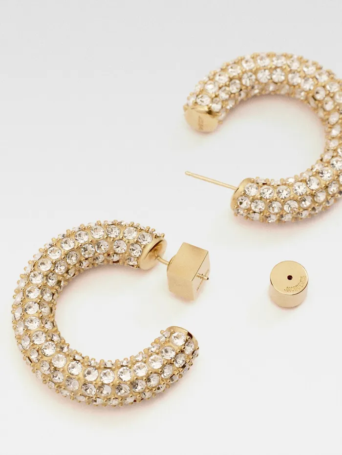 JACQUEMUS Jewellery Rhinestone Hoops Light Gold 8211 Women
