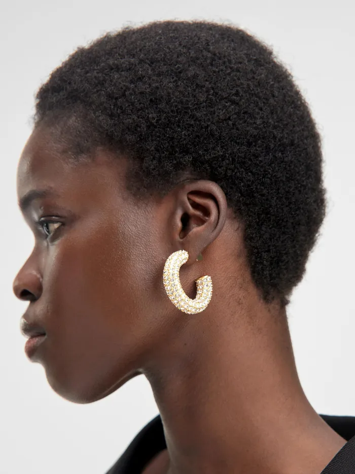 JACQUEMUS Jewellery Rhinestone Hoops Light Gold 8211 Women