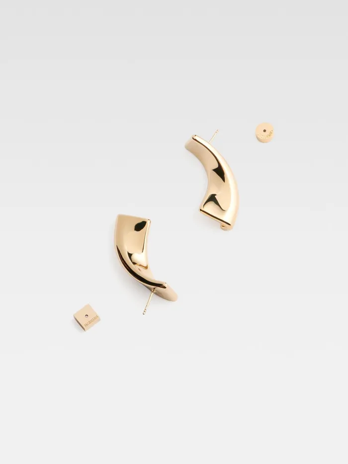 JACQUEMUS Jewellery Sculpted J Earrings Light Gold 8211 Women