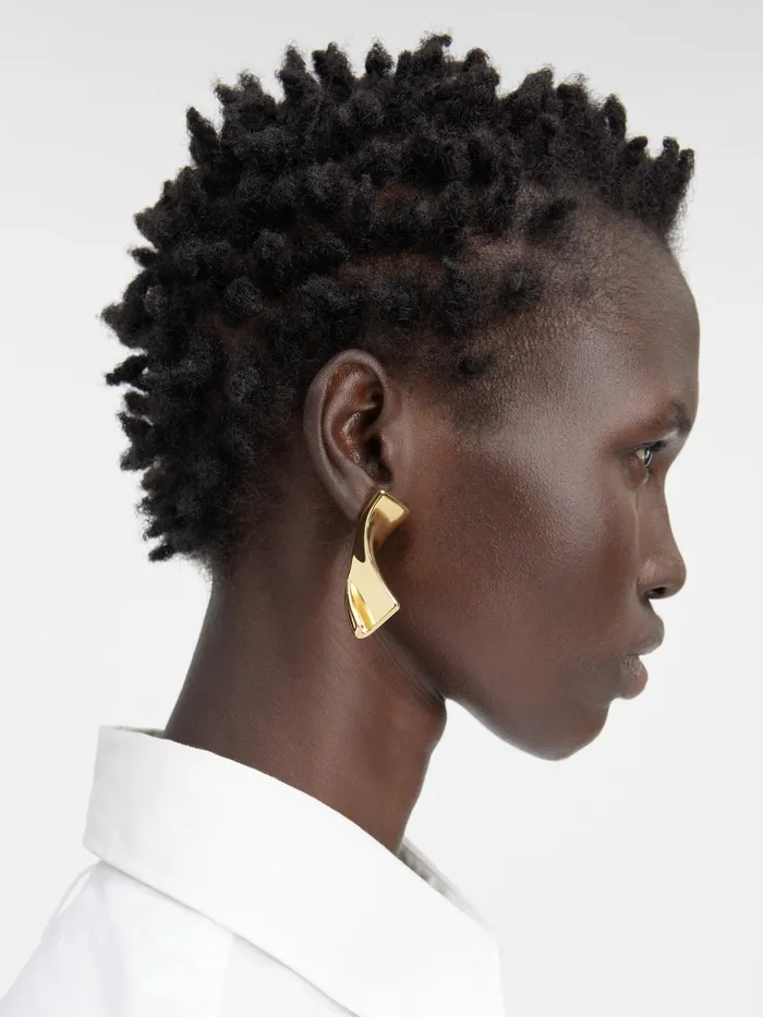 JACQUEMUS Jewellery Sculpted J Earrings Light Gold 8211 Women