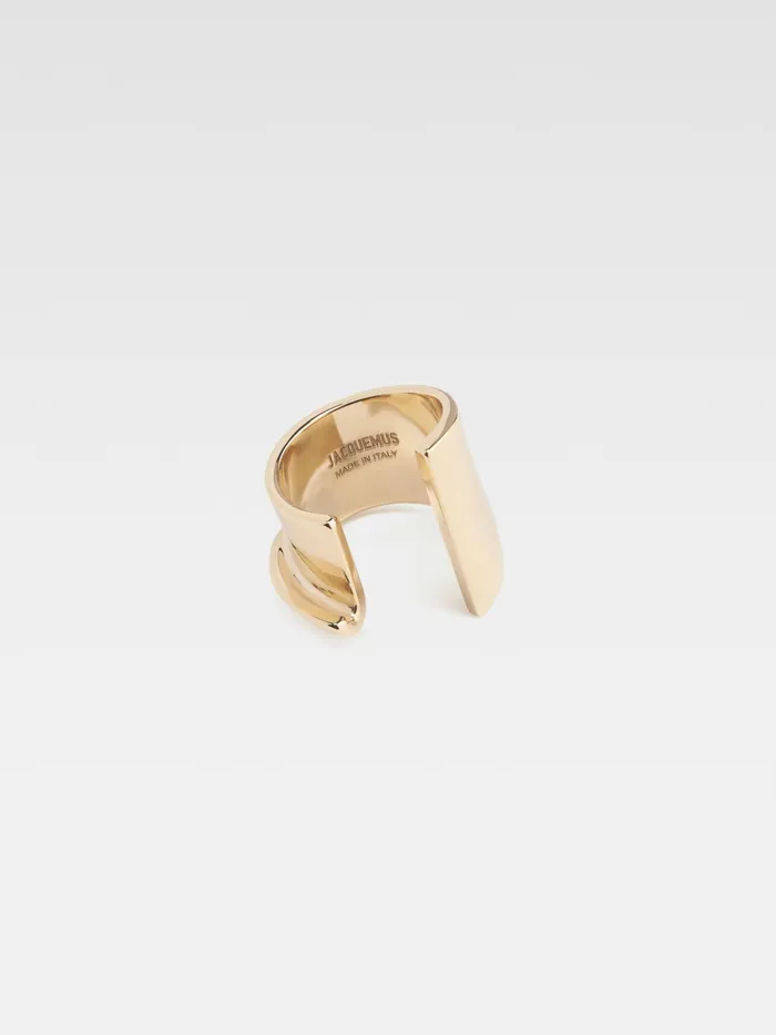 JACQUEMUS Jewellery Sculpted J Ring Light Gold 8211 Women