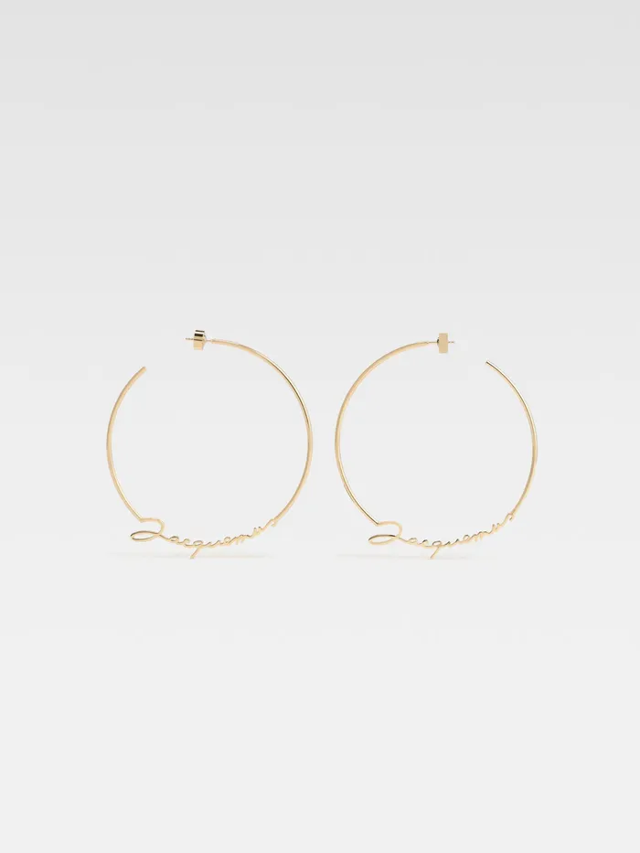 JACQUEMUS Jewellery Signature Logo Hoop Earrings Gold 8211 Women