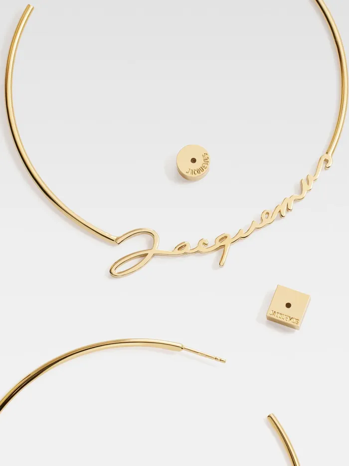JACQUEMUS Jewellery Signature Logo Hoop Earrings Gold 8211 Women