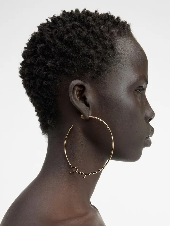 JACQUEMUS Jewellery Signature Logo Hoop Earrings Gold 8211 Women