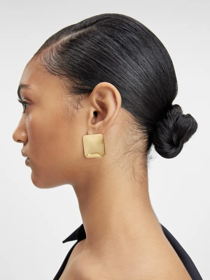 JACQUEMUS Jewellery SquareRound Earrings Light Gold 8211 Women